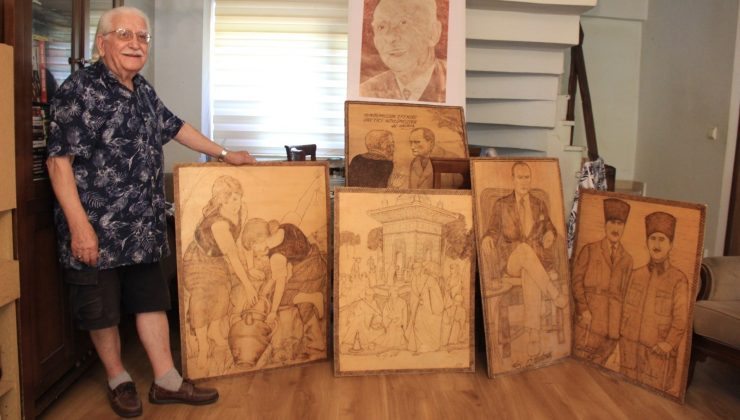 1 buçuk milyon kağıdı yapıştırarak resim yaptı