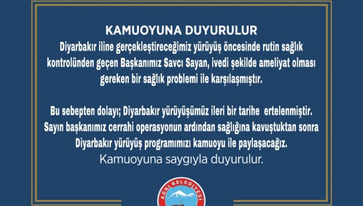 2 bin kişilik Diyarbakır yürüyüşü ertelendi