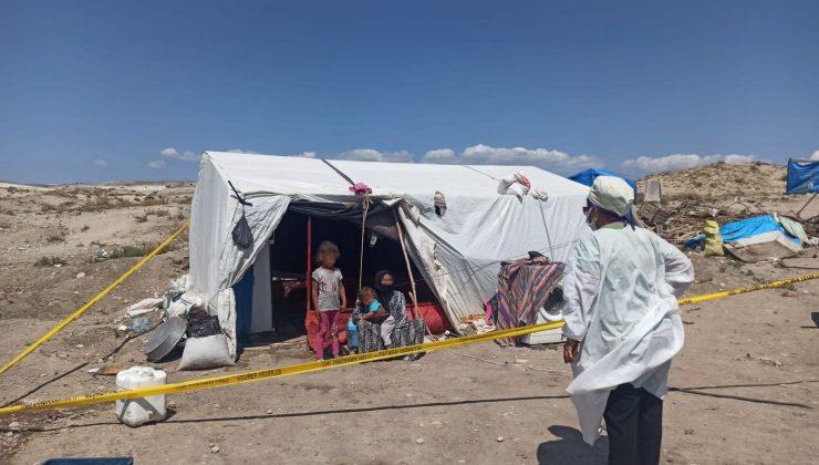 7 kişilik aile çadırlarında karantinaya alındı