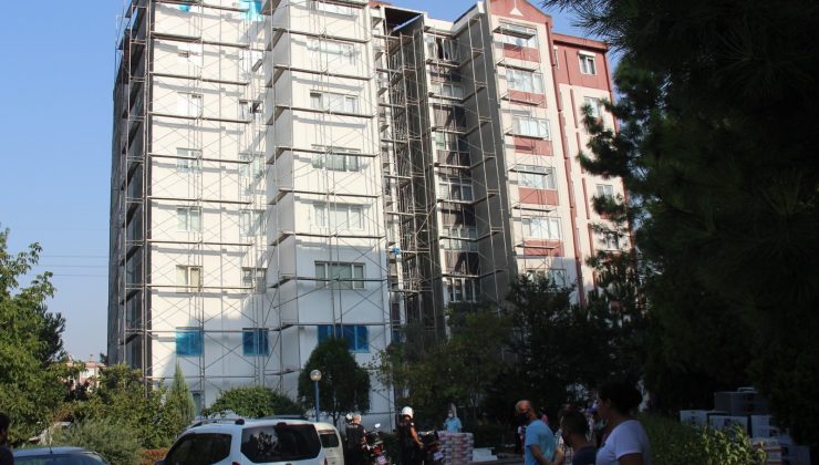 8. kattaki iskeleden düşen işçi yaralandı