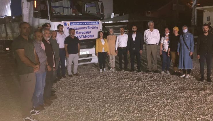 AK Parti Bilecik İl Başkanlığı Kastamonu’ya yardım tırı gönderdi