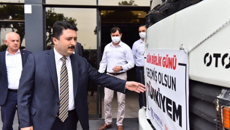 Altıeylül ve Karesi Belediyeleri’nden yangın bölgelerine yardım tırı