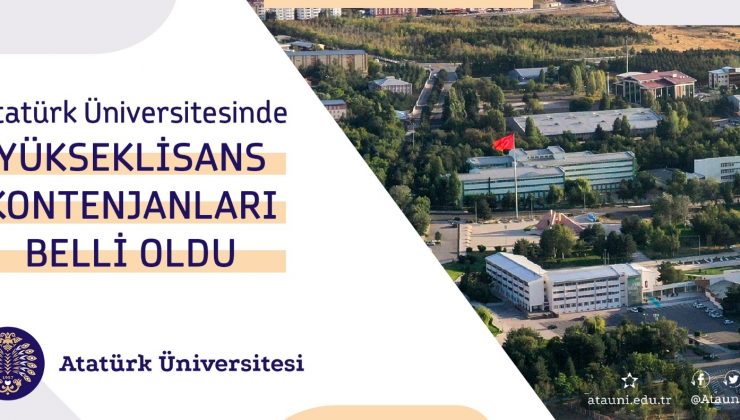 Atatürk Üniversitesi’nde lisansüstü kontenjanlar açıklandı