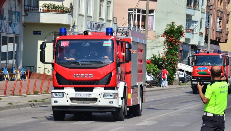 Azerbaycan’ın itfaiye konvoyu Samsun’a ulaştı