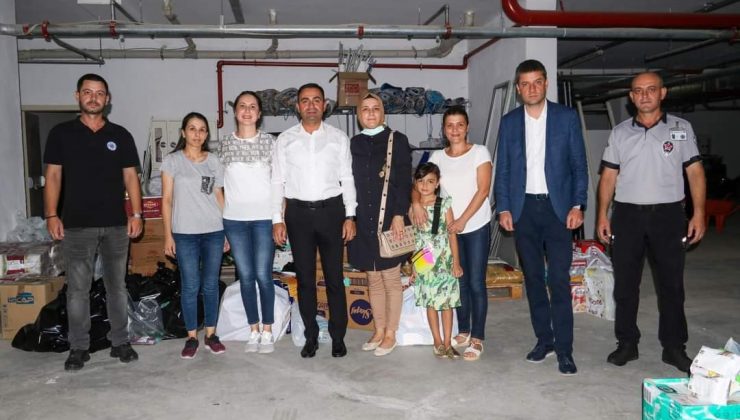 Biga Belediyesi yangın bölgesine yardım tırı gönderdi