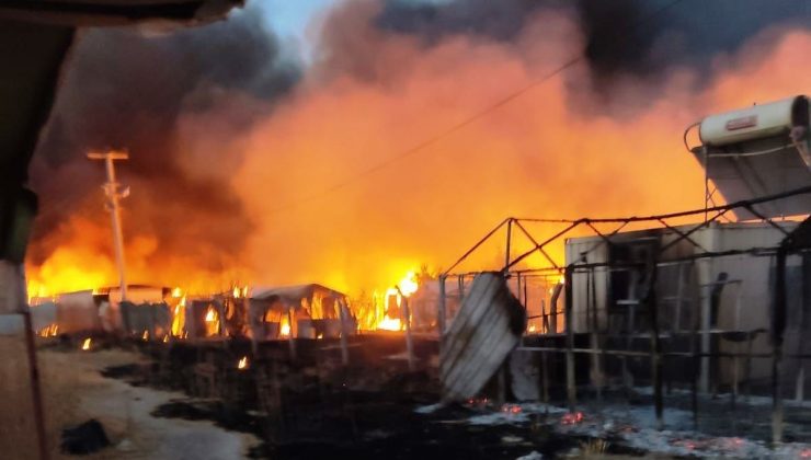 Ceylanpınar Telhammut çadır kentinde yangın