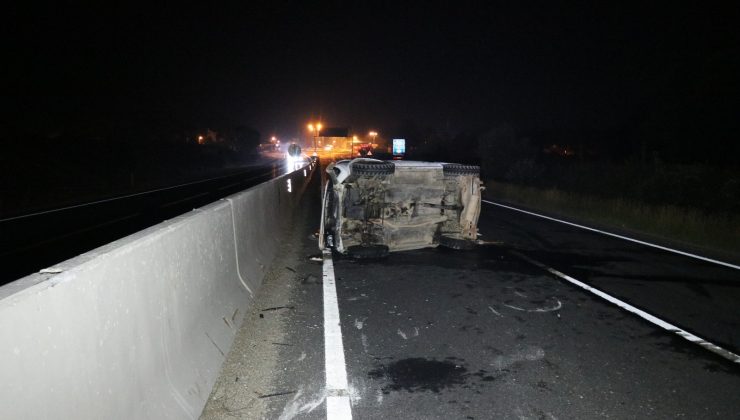 D100’de tırla çarpışan otomobil takla attı: 1 yaralı