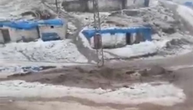 Dolu ve sel Başyurt yaylasını vurdu, dağlar beyaza büründü