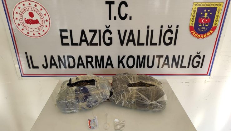 Elazığ’da el çantasında 2 kilo 150 gram esrar ele geçirildi