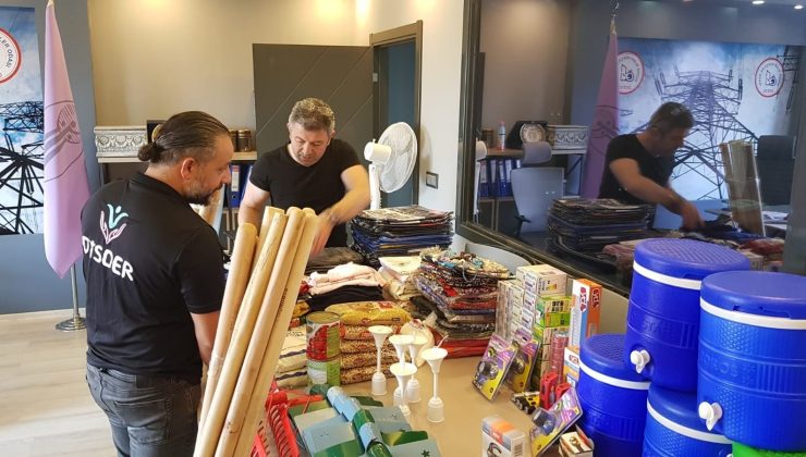 Elektrikçiler Elektronikçiler Esnaf Odası da mağdurlara kayıtsız kalmadı