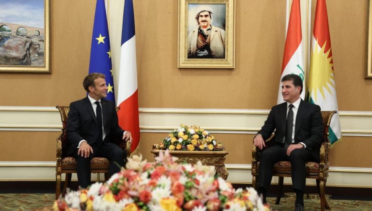 Fransa Cumhurbaşkanı Macron, IKBY Başkanı Barzani ile görüştü