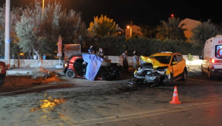 İzmir’de taksi ile otomobil çarpıştı: 1 ölü, 1 yaralı