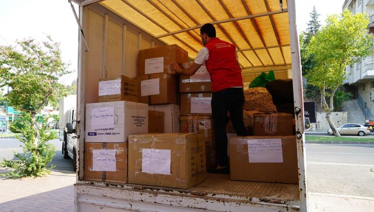 Kahramanmaraş’tan yangın bölgesine teknik malzeme ve koruyucu desteği
