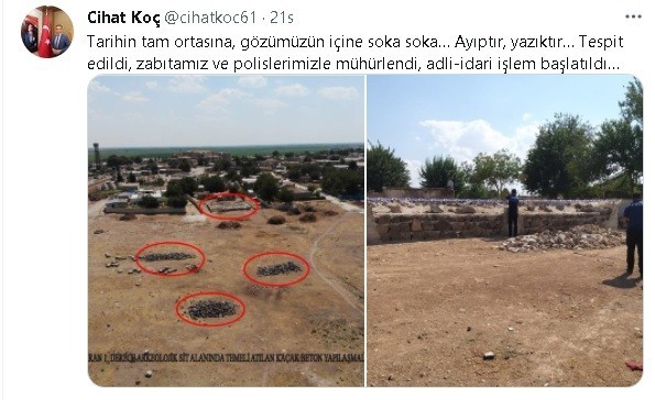 Kaymakamdan sit alanına kaçak yapı tepkisi