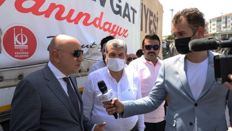 Keçiören Belediyesi’nden yangın bölgelerine destek