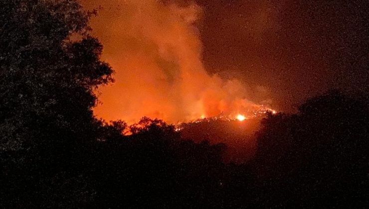 Kıyıkışlacık Gürçamlar bölgesindeki yangın Kazıklı’ya doğru ilerliyor