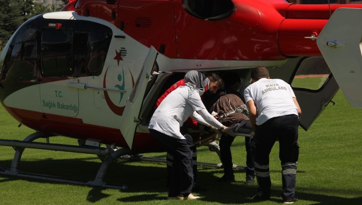 KOAH hastası kadın, ambulans helikopter ile hastaneye yetiştirildi