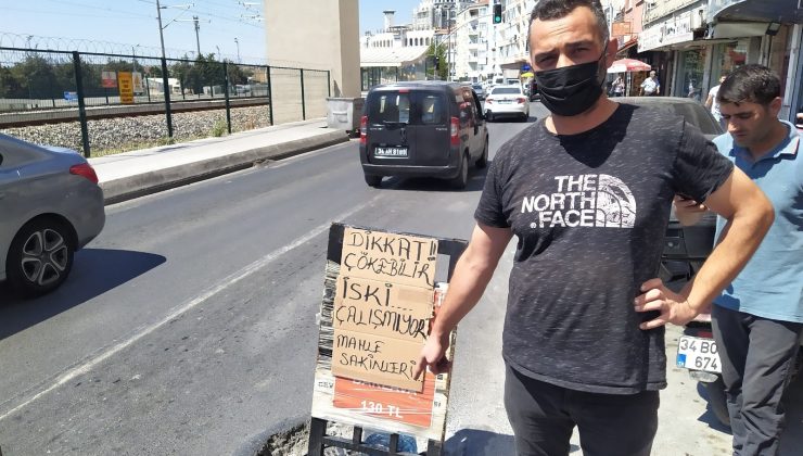 Küçükçekmece’de İSKİ’ye pankartlı tepki