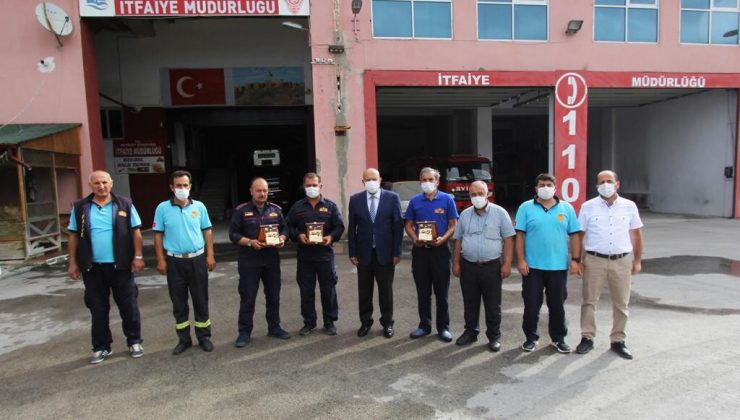 Manavgat’tan dönen itfaiye personeli ödüllendirildi