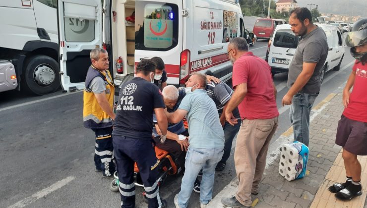 Moto kurye, yolun karşısına geçmek isteyen adama çarpıp kaçtı