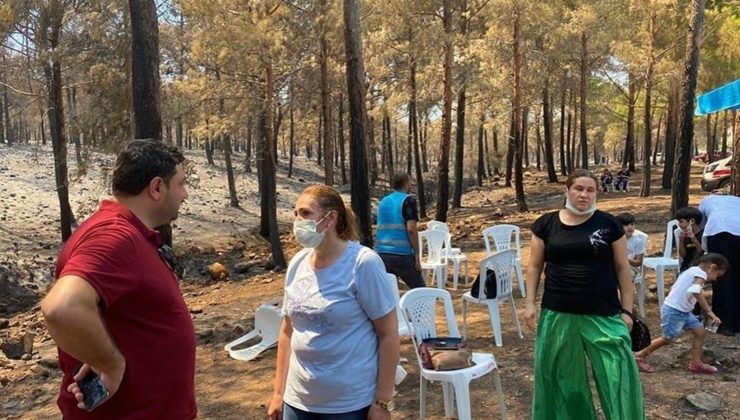 Mut Belediyesi yangın bölgesinde su ve kumanya dağıttı