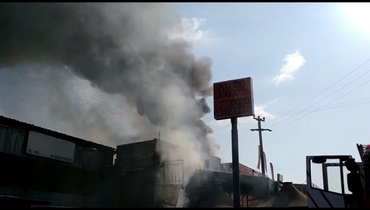 Oto bakım servisinde yangın