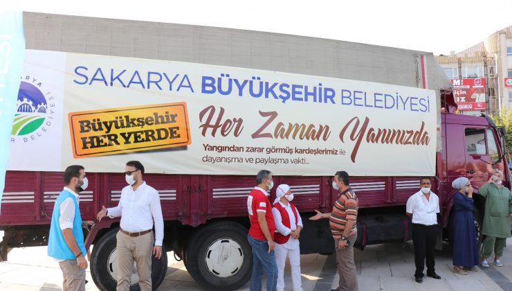 Sakarya’dan yangın bölgelerine yardım kamyonu