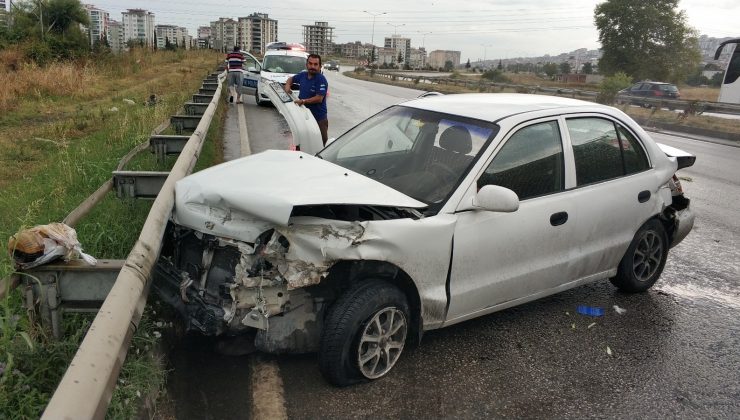 Samsun’da otomobil bariyere çarptı: 1 yaralı