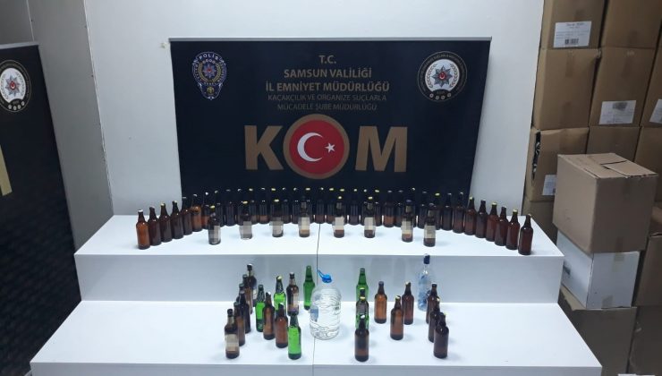 Samsun’da sahte içki ele geçirildi