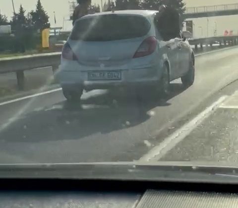 Silivri’de tehlikeli yolculuk kamerada