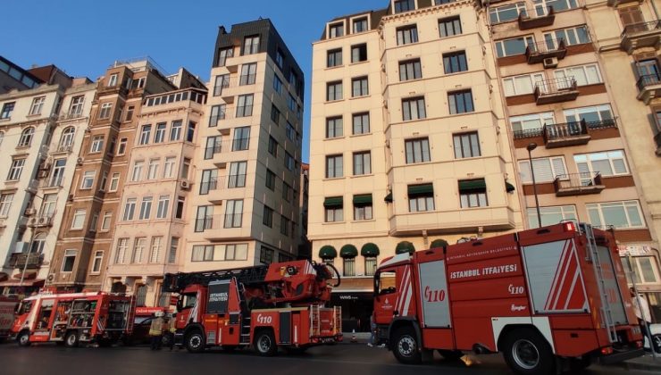 Şişhane’de 7 katlı otelde çıkan yangın paniğe neden oldu