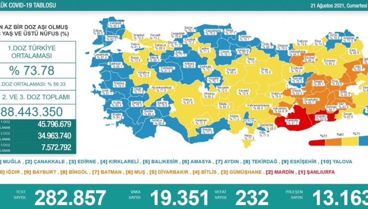 Son 24 saatte korona virüsten 232 kişi hayatını kaybetti
