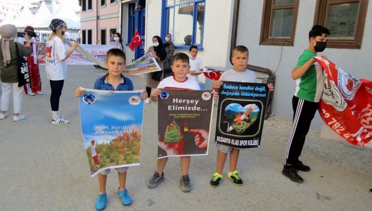 Sporcu çocuklardan çevre temizliği