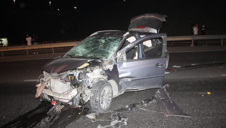 Takla atan otomobilde 70 metre sürüklendi, kazadan hafif yaralı kurtuldu