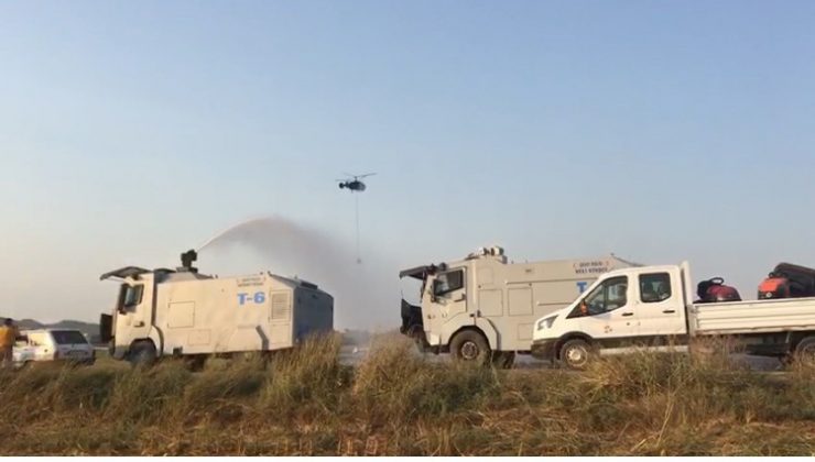 TOMA orman yangınına müdahale etti