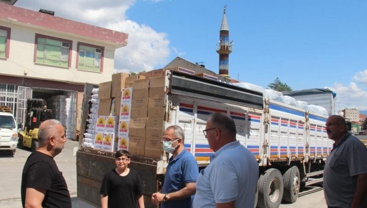 Tosya Kaymakamlığından afet bölgesine yardım