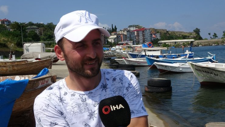 Trabzonlu balıkçının köpekbalığı ile gülümseten diyaloğu