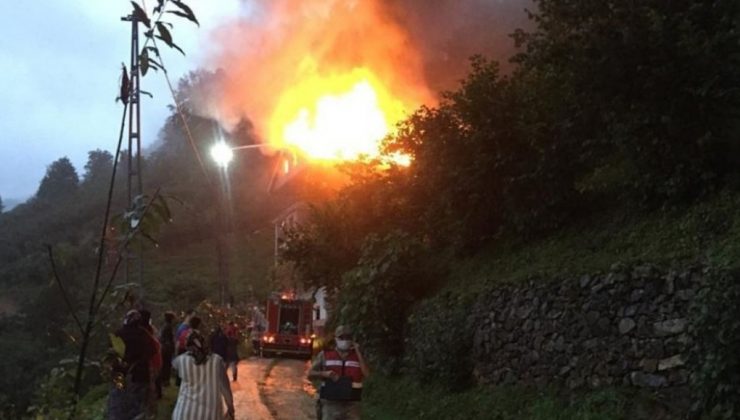 Trabzon’un Çaykara ilçesindeki yangın paniğe neden oldu