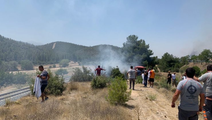 Tren yolu üzerindeki 4 noktada yangın