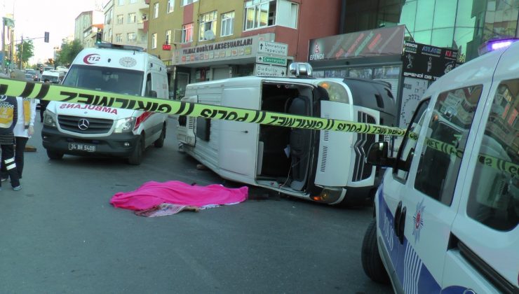 Ümraniye’deki minibüs kazası kamerada