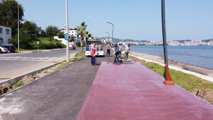 Ünye’de “Yaya ve Bisiklet Yolu Projesi”nde sona doğru