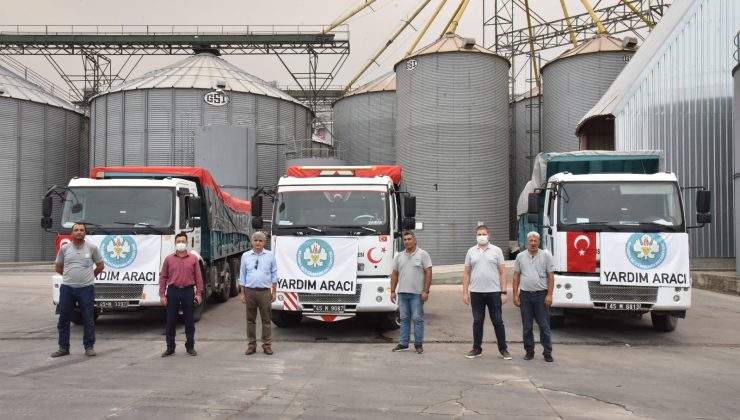 Yangın bölgelerindeki hayvanlar için Manisa’dan yem desteği