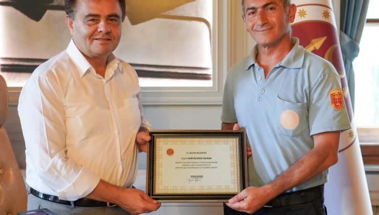 İtfaiye ekibine ‘Teşekkür Belgesi’