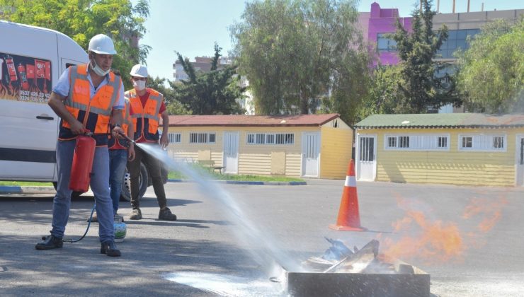 Yenişehir Belediyesi personeline yangın tatbikatı