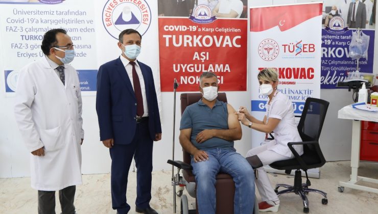Yerli korona virüs aşısı TURKOVAC, geliştirildiği ERÜ’de gönüllülere uygulanıyor