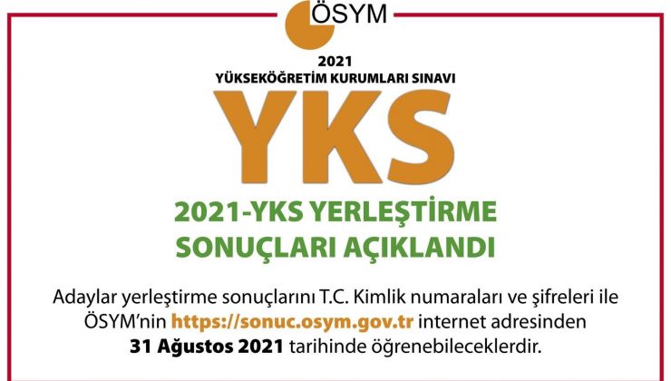 YKS yerleştirme sonuçları açıklandı