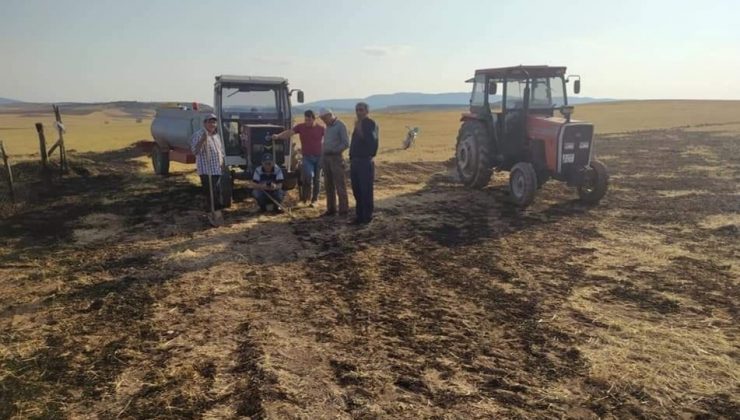 Yüksek gerilim hattına çarpan kuş yangın çıkarttı
