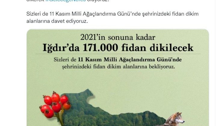 2021’in sonuna kadar Iğdır’da 171 bin fidan dikilecek