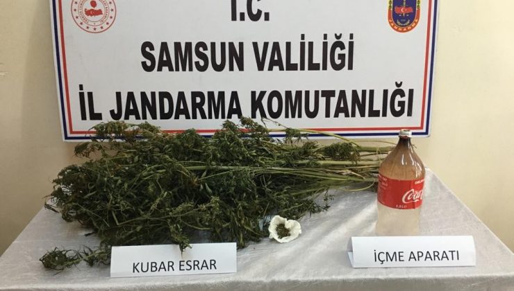 Alaçam’da kubar esrar ele geçirildi