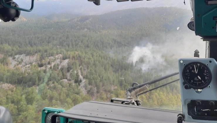 Antalya’da çıkan orman yangını kısa sürede söndürüldü